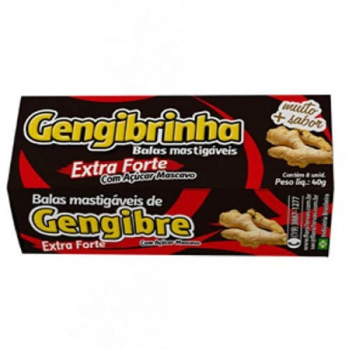 BALA MASTIGÁVEL GENGIBRINHA EXTRA FORTE 40G
