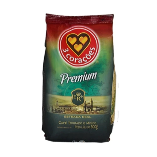 CAFÉ TORRADO E MOÍDO 3 CORAÇÕES ESTRADA REAL PREMIUM PACOTE 500G