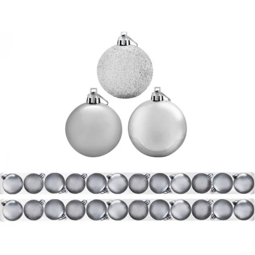 PROD NATAL BOLA TUBO PRATA COM 18