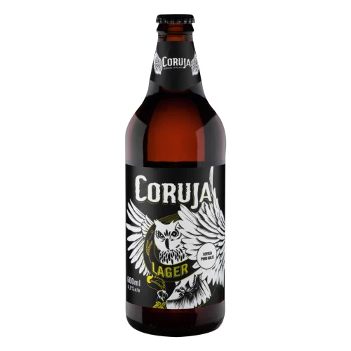 CERVEJA LAGER PURO MALTE CORUJA GARRAFA 600ML