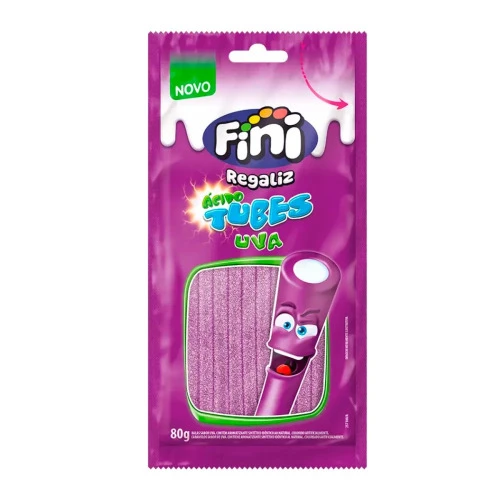 BALAS FINI TUBINHO DE UVA CÍTRICO 80G