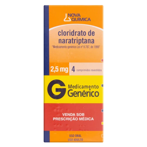 CLORIDRATO DE NARATRIPTANA 2 5MG NOVA QUÍMICA CAIXA 4 COMPRIMIDOS REVESTIDOS