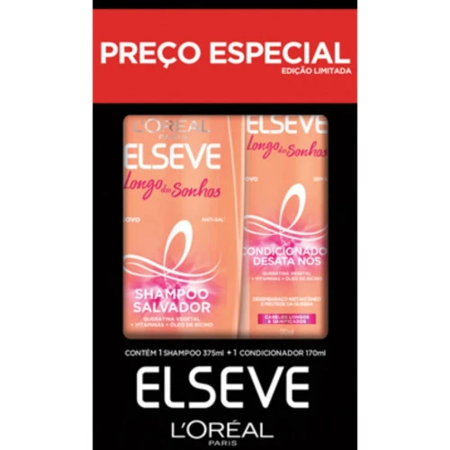 KIT ELSEVE SHAMPOO LONGO DOS SONHOS 375ML + CONDICIONADOR 170ML