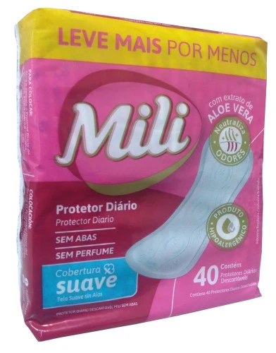 PROTETOR DIARIO MILI 40UNI SEM ABAS