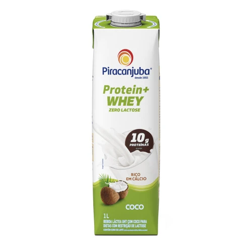 BEBIDA LÁCTEA UHT COCO ZERO LACTOSE PIRACANJUBA PROTEIN WHEY CAIXA 1L