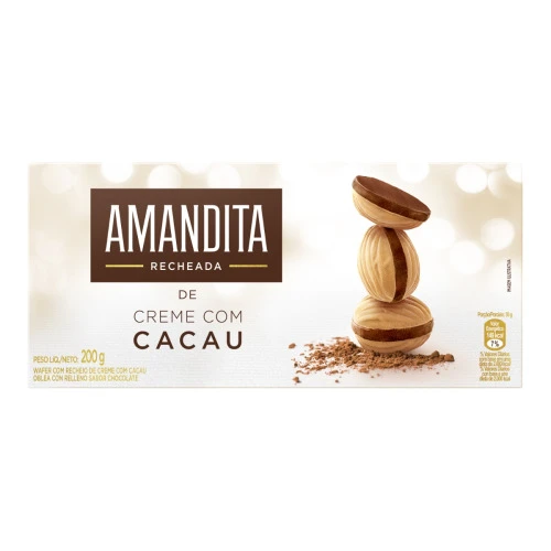 WAFER RECHEADO DE CHOCOLATE LACTA AMANDITA 200G