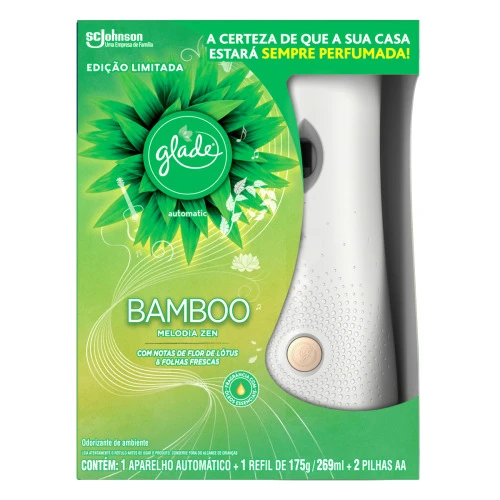 APARELHO E ODORIZADOR DE AMBIENTE BAMBOO GLADE AUTOMATIC CAIXA 269ML