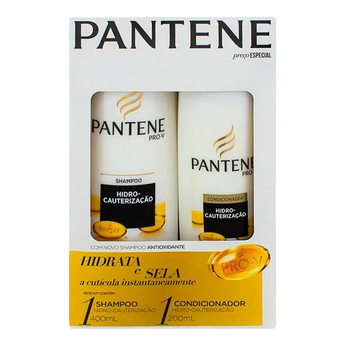 KIT PANTENE HIDRO CAUTERIZAÇÃO SHAMPOO 400ML  CONDICIONADOR 200ML