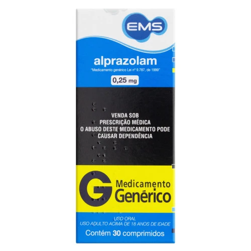 ALPRAZOLAM 0 25MG 30 COMPRIMIDOS EMS