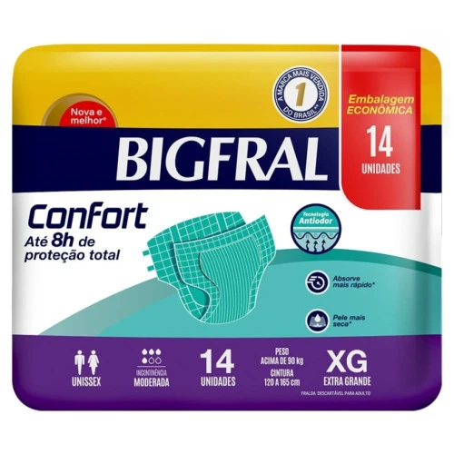 FRALDA BIGFRAL CONFORT XG 14 UNIDADES