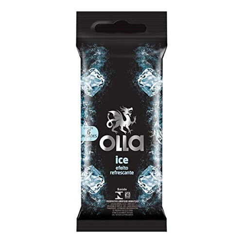 PRESERVATIVO LUBRIFICADO ICE OLLA PACOTE 6 UNIDADES