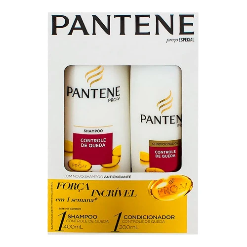 KIT PANTENE CONTROLE DE QUEDA SHAMPOO 400ML  CONDICIONADOR 200ML