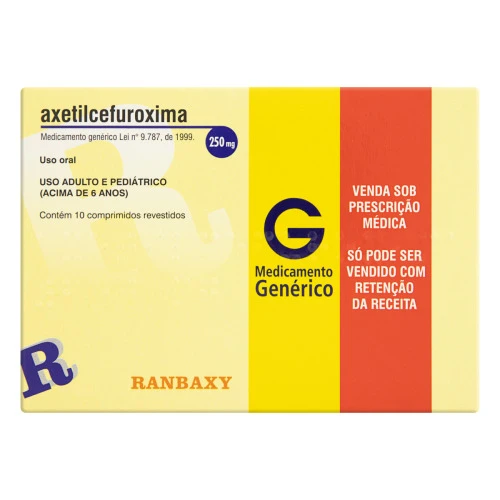 AXETILCEFUROXIMA 250MG RANBAXY CAIXA 10 COMPRIMIDOS REVESTIDOS
