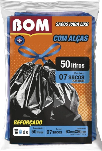 SACO DE LIXO BOM 50LTS COM ALCA