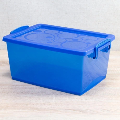 CAIXA ORGANIZADORA COM TAMPA ORDENE AZUL 13X17CM