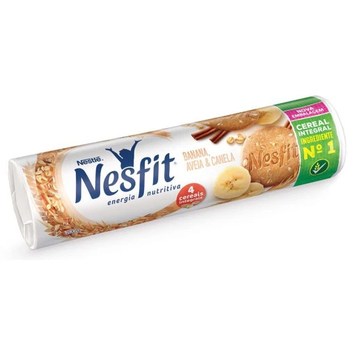 BISCOITO INTEGRAL BANANA AVEIA CANELA NESTLÉ NESFIT PACOTE 160G