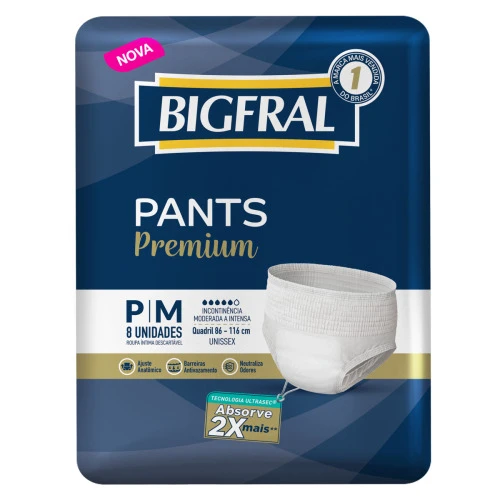 ROUPA ÍNTIMA DESCARTÁVEL BIGFRAL PQ/MD 8 UNIDADES