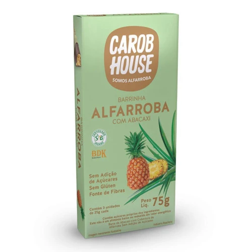 BARRA DE ALFARROBA CAROB HOUSE ABACAXI COM 3 75G