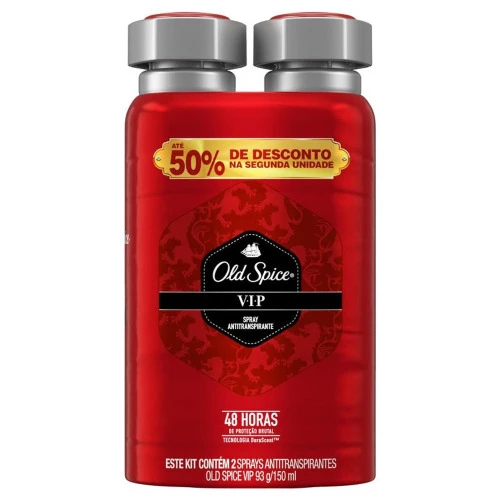 KIT DESODORANTE AEROSOL OLD SPICE VIP 93G 2 UNIDADES
