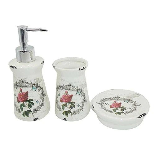 KIT 3PCS BANHEIRO URBAN BUTTERFLY AND ROSE