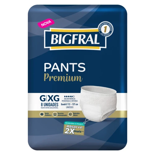 ROUPA ÍNTIMA DESCARTÁVEL BIGFRAL GD/XG 8 UNIDADES