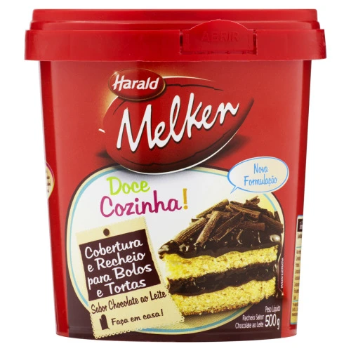 COBERTURA PARA BOLO CHOCOLATE AO LEITE HARALD MELKEN DOCE COZINHA POTE 500G