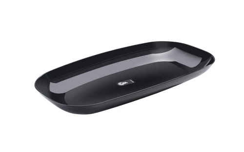 TRAVESSA RETANGULAR ESSENTIAL MÉDIA 38 X 21 X 4 CM PRETO COZA