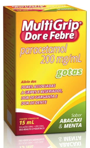 MULTIGRIP DOR E FEBRE 200 MG ML SOL OR CT FR PLAS OPC X 15 ML