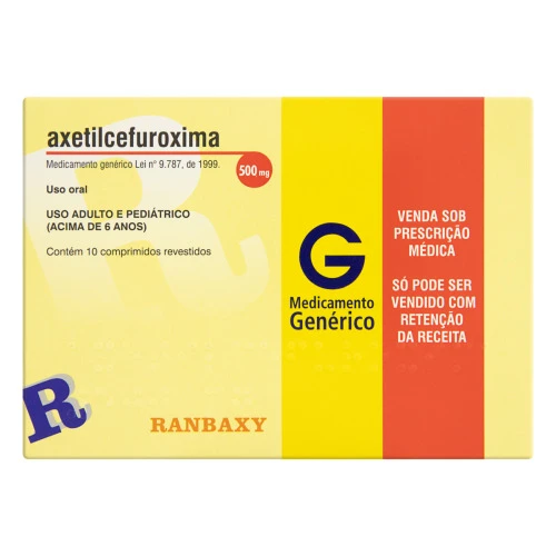 AXETILCEFUROXIMA 500MG RANBAXY CAIXA 10 COMPRIMIDOS REVESTIDOS