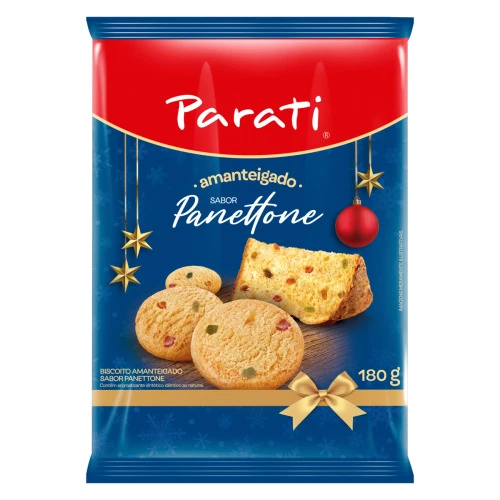 BISCOITO AMANTEIGADO PANETONE PARATI PACOTE 180G
