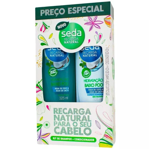 KIT SEDA HIDRATAÇÃO BAIXO POO SHAMPOO 325ML  CONDICIONADOR 325ML