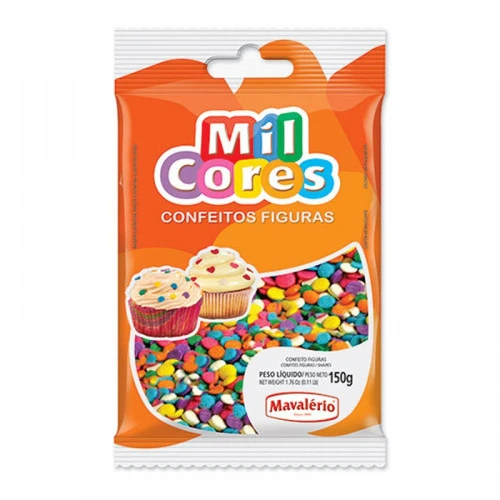 CONFEITO CONFETE MIL CORES PACOTE 150G