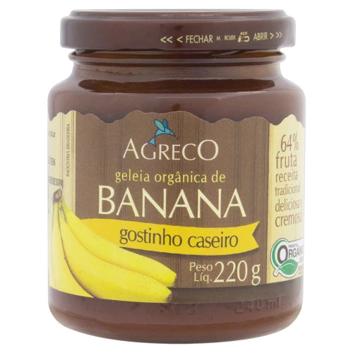 GELÉIA ORGÂNICA BANANA AGRECO VIDRO 220G