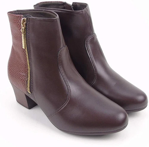 BOTA FEMININA MODARE CANO CURTO 7046 113 NA COR MARROM