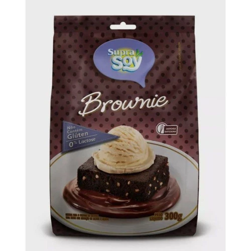 MISTURA PARA BROWNIE SEM LACTOSE SEM GLUTEN 12X300GR SUPRA SOY