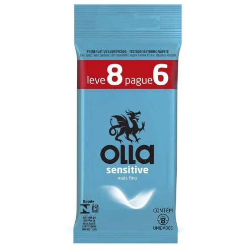 PRESERVATIVO LUBRIFICADO OLLA SENSITIVE COM LEVE 8 PAGUE 6