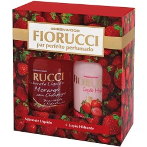 KIT FIORICCI SABONETE LÍQUIDO  LOÇÃO MORANGO 500ML