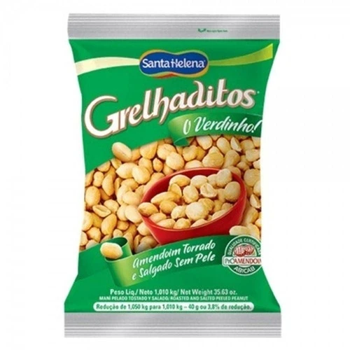 AMENDOIM TORRADO SEM PELE GRELHADITOS 1KG SANTA HELENA