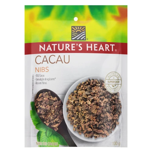 NIBS DE CACAU NATURES HEART POUCH 100G