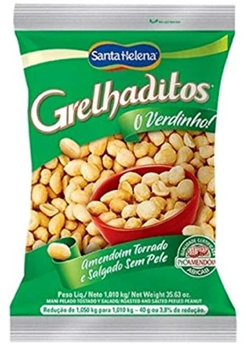 AMENDOIM TORRADO SEM PELE GRELHADITOS 1KG SANTA HELENA