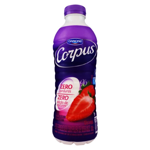 LEITE FERMENTADO DESNATADO MORANGO CORPUS GARRAFA 900G