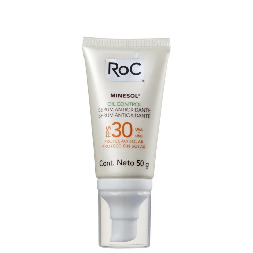 PROTETOR SOLAR RUM ANTIOXIDANTE FPS 30 ROC MINESOL OIL CONTROL CAIXA 50G