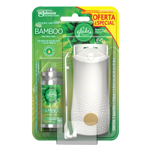 APARELHO E ODORIZADOR DE AMBIENTE BAMBOO GLADE TOQUE DE FRESCOR BLISTER 12ML