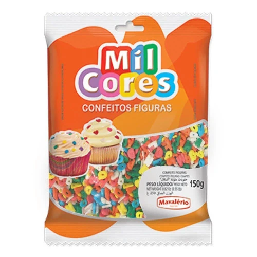 CONFEITO MIL CORES FIGURA ALFABETO 150G