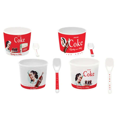 BOWLS COM COLHER ICE COLD 4 PEÇAS 200ML COCA COLA