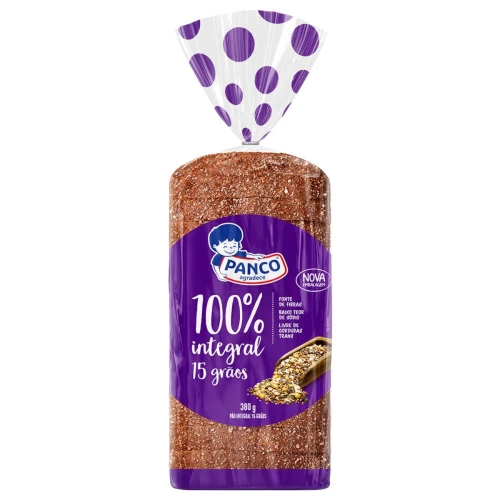 PÃO INTEGRAL 15 GRÃOS PANCO 380G