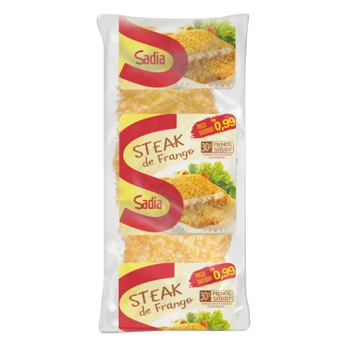 EMPANADO DE FRANGO STEAK SADIA PACOTE 100G