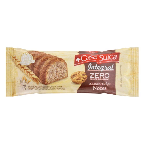 BOLINHO SUÍÇO INTEGRAL NOZES CASA SUÍÇA PACOTE 35G