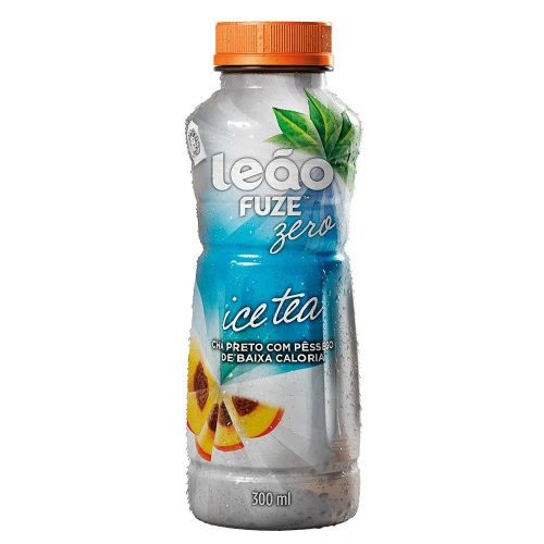 CHÁ PRETO ICE TEA PÊSSEGO LEÇÕ FUZE ZERO GARRAFA 300ML