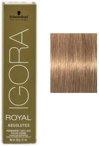 COLORAÇÃO SCHWARZKOPF PROFESSIONAL IGORA ROYAL ABSOLUTES 60ML (8 50 LOURO CLARO DOURADO NATURAL)